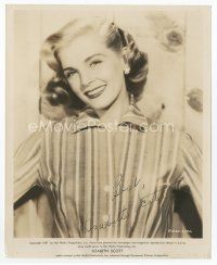 1e246 LIZABETH SCOTT signed 8x10 still '51 waist-high smiling portrait of the sexy blonde star!
