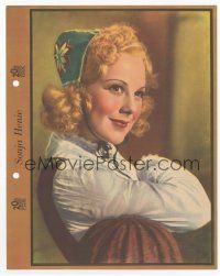 1e133 SONJA HENIE Dixie ice cream premium '30s great smiling portrait + biography on back!