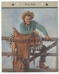 1e136 TIM HOLT Dixie ice cream premium '40s full-length cowboy portrait + biography on back!