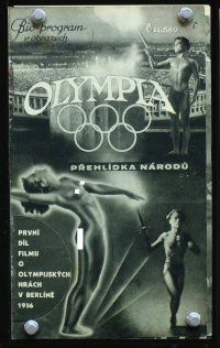 1e064 OLYMPIAD Czech herald '38 Leni Riefenstahl's Olympic documentary, different images!
