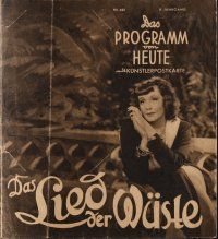 1e414 DESERT SONG German program '39 Paul Martin's Das lied der wuste starring Zarah Leander!