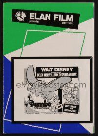 1f253 DUMBO Belgian pressbook R60s colorful art from Walt Disney circus elephant classic!