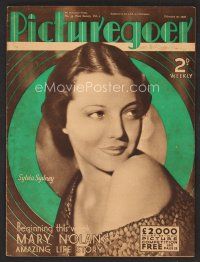 1f329 PICTUREGOER English magazine February 20, 1932 close up of beautiful Sylvia Sidney!