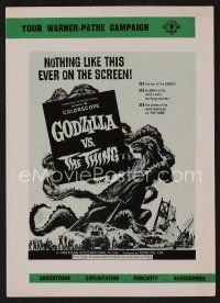 1f310 GODZILLA VS. THE THING English pressbook '64 best monster art, how much terror can you stand!