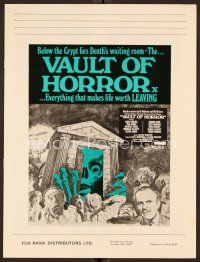 1f315 VAULT OF HORROR English pressbook '73 Tales from Crypt sequel, death's waiting room!