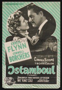 1f273 ISTANBUL French pressbook '57 Errol Flynn & Cornell Borchers in Turkey!