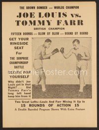 1f080 JOE LOUIS VS TOMMY FARR herald '37 boxing, blow by blow, round by round!