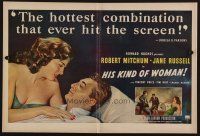 1f012 HIS KIND OF WOMAN magazine ad '51 Mitchum & sexy Jane Russell, presented by Howard Hughes!