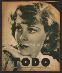 1f418 TODO Mexican magazine February 20, 1934 pretty American RKO star Frances Dee!