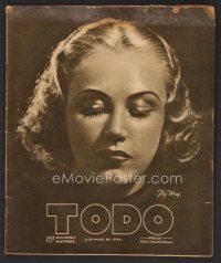 1f419 TODO Mexican magazine March 6, 1934 cool portrait of Fay Wray with her eyes shut!