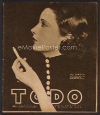 1f421 TODO Mexican magazine May 8, 1934 portrait of Kay Francis from Mandalay holding cigarette!