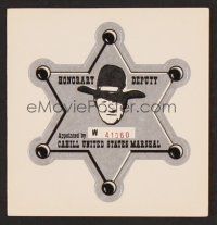 1f036 CAHILL special numbered sticker '73 United States Marshall big John Wayne, honorary deputy!