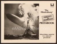 1f475 HINDENBURG pressbook '76 George C. Scott & all-star cast, art of zeppelin crashing down!
