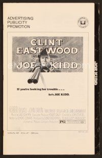 1f483 JOE KIDD pressbook '72 cool art of Clint Eastwood pointing double-barreled shotgun!