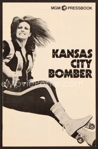 1f486 KANSAS CITY BOMBER pressbook '72 sexy roller derby Raquel Welch, the hottest thing on wheels!