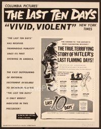 1f492 LAST 10 DAYS pressbook '56 G. W. Pabst's terrifying story of Hitler's last flaming days!