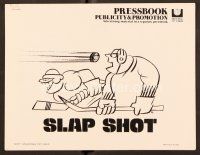 1f599 SLAP SHOT pressbook '77 hockey, great art of Paul Newman & cast by Craig!