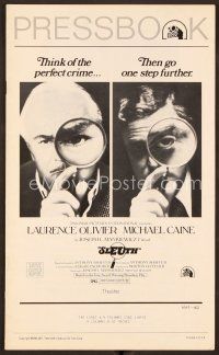 1f600 SLEUTH pressbook '72 Laurence Olivier & Michael Caine, cool magnifying glass image!