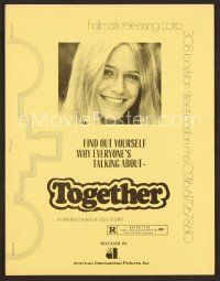 1f633 TOGETHER R-rated pressbook '72 sexy Marilyn Chambers in a different kind of love story!