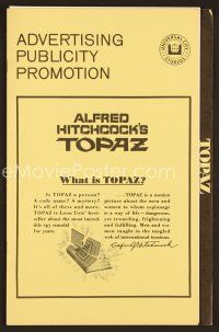 1f636 TOPAZ pressbook '69 Alfred Hitchcock, John Forsythe, most explosive spy scandal of century!