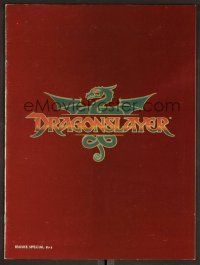 1f047 DRAGONSLAYER program '81 cool Jeff Jones fantasy artwork of Peter MacNicol w/spear, dragon!