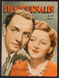 1f427 FILMJOURNALEN Swedish magazine May 12, 1940 William Powell & Myrna Loy in a Thin Man movie!
