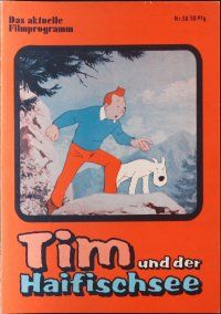 1f307 TINTIN & THE LAKE OF SHARKS German program '72 cool French cartoon adventure artwork!