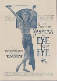 1f073 EYE FOR EYE herald '18 Capellani directed silent, Alla Nazimova!