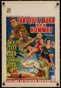 1g224 FROM HERE TO ETERNITY linen Belgian '53 Lancaster, Kerr, Sinatra, Donna Reed, M. Clift!