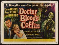 1g155 DOCTOR BLOOD'S COFFIN linen British quad '61 cool art of a monster created from the depths!