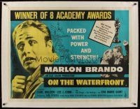 1g157 ON THE WATERFRONT linen British quad R60s Elia Kazan, classic image of Marlon Brando!