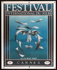 1g020 CANNES FILM FESTIVAL 1988 linen French 1p '88 41st International, cool art by Tibor Tamar!