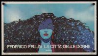 1g215 CITY OF WOMEN linen teaser Italian 13x23 '80 Federico Fellini, cool different Pazienza art!