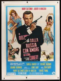 1g052 FROM RUSSIA WITH LOVE linen Italian 1p R70s art of Sean Connery as James Bond with sexy girls!