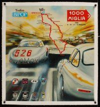 1g110 1000 MIGLIA 1996 linen Italian special 27x30 '96 cool Mercedes car racing art by Enzo Naso!!