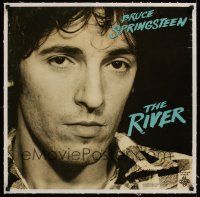 1g118 BRUCE SPRINGSTEEN: THE RIVER linen 24x24 music album poster '80 super close portrait!