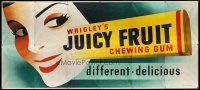 1h226 WRIGLEY'S billboard poster '50s great art of different delicious Juicy Fruit chewing gum!