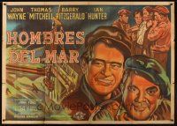 1h062 LONG VOYAGE HOME Argentinean 43x58 '40 John Ford, art of John Wayne & Thomas Mitchell!