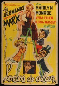 1h084 LOVE HAPPY Argentinean R53 art of the Marx Brothers and sexy Marilyn Monroe on ladder!