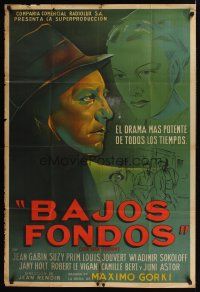 1h085 LOWER DEPTHS Argentinean '36 Jean Renoir's adapatation of Maxim Gorky's play, Waganer art!