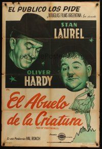 1h096 PACK UP YOUR TROUBLES Argentinean R40s headshots of Stan Laurel & Oliver Hardy!