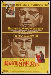 1h119 SWEET SMELL OF SUCCESS Argentinean '57 Burt Lancaster as Hunsecker, Tony Curtis as Falco!