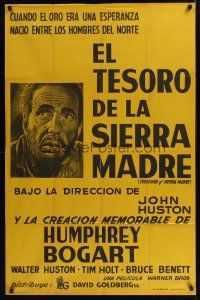 1h122 TREASURE OF THE SIERRA MADRE Argentinean R50s cool different art of Humphrey Bogart, classic!
