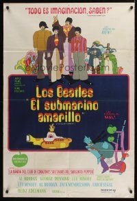1h126 YELLOW SUBMARINE Argentinean '68 psychedelic art of The Beatles John, Paul, Ringo & George!