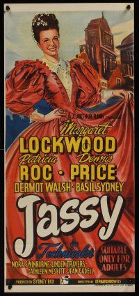 1h033 JASSY Aust daybill '47 wonderful full-length stone litho of Margaret Lockwood in period dress!