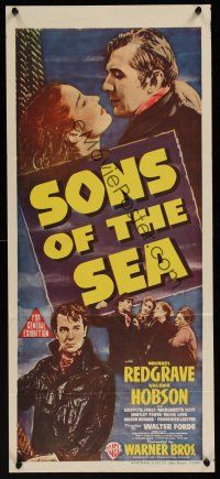 1h044 SONS OF THE SEA Aust daybill '41 Michael Redgrave & Valerie Hobson!