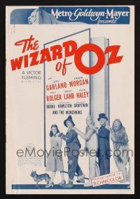 1h002 WIZARD OF OZ English pressbook '39 Victor Fleming, Judy Garland all-time classic!
