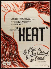 1h176 ANDY WARHOL'S HEAT French 1p '72 Andy Warhol, completely different sexy art by J. David!