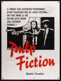 1h215 PULP FICTION French 1p '94 Tarantino, different art of Travolta & Jackson by Bittler!