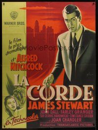 1h217 ROPE French 1p '48 art of James Stewart by Boris Grinsson, Alfred Hitchcock